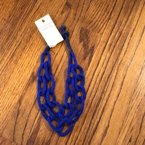 Bright blue sea glass link necklace